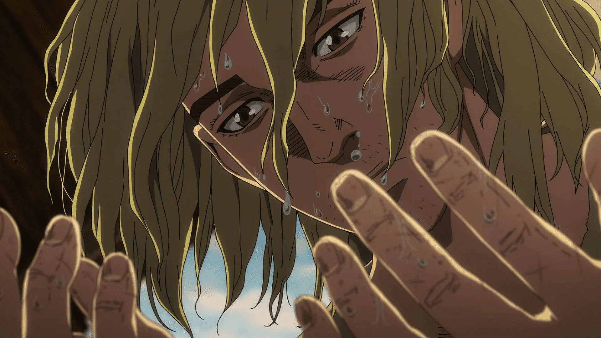 Adult Thorfinn with no emotions or dreams left.