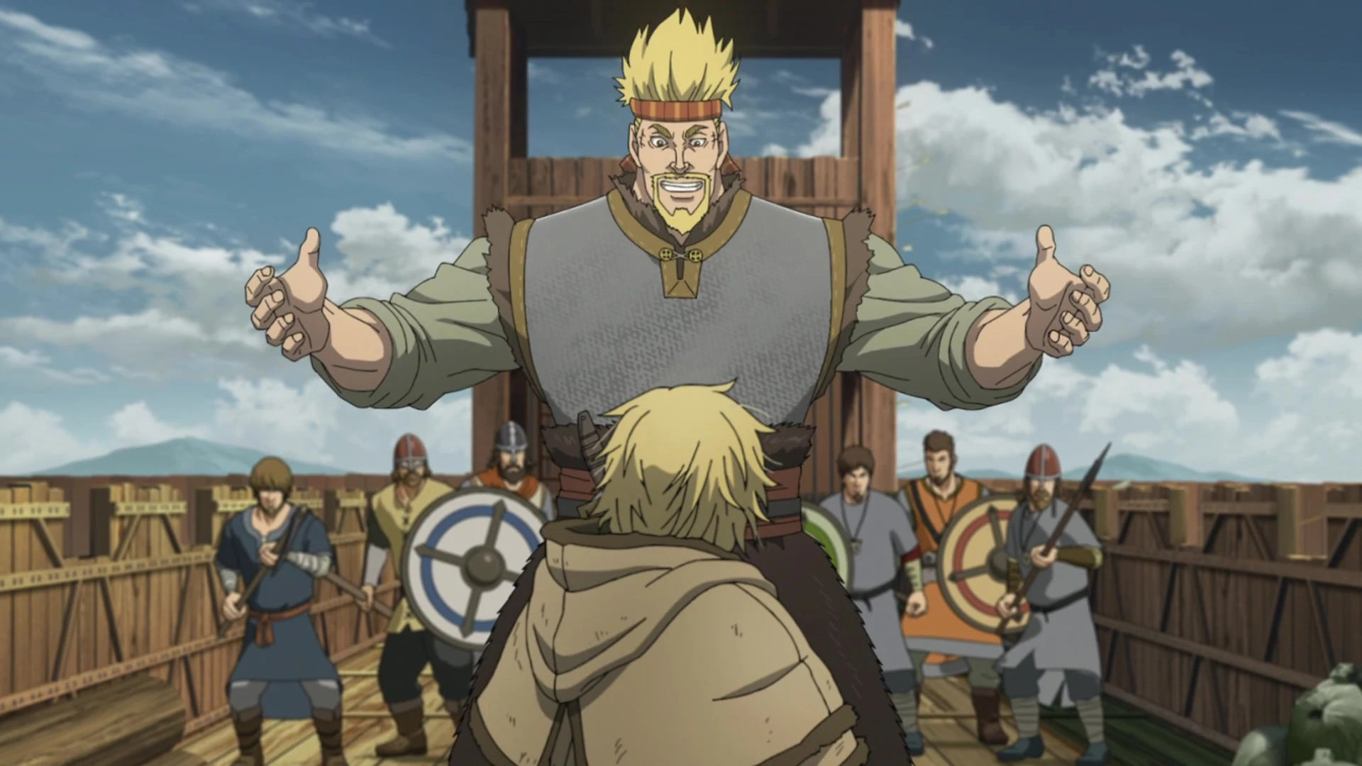 Teen Thorfinn in a fight with Thorkell.