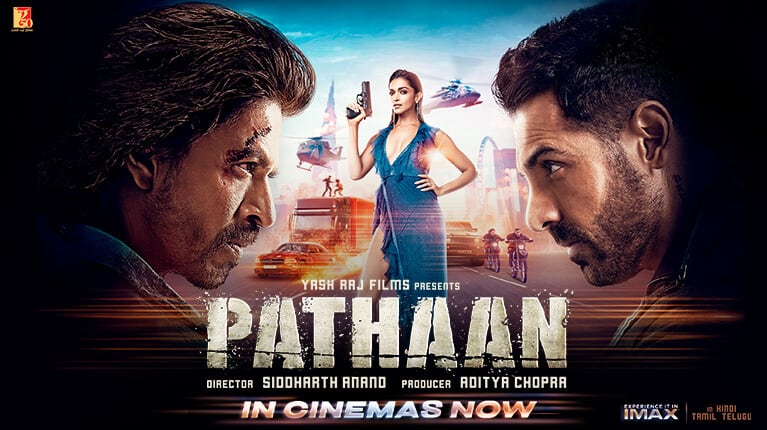 The cast on the poster for Pathaan (2023)