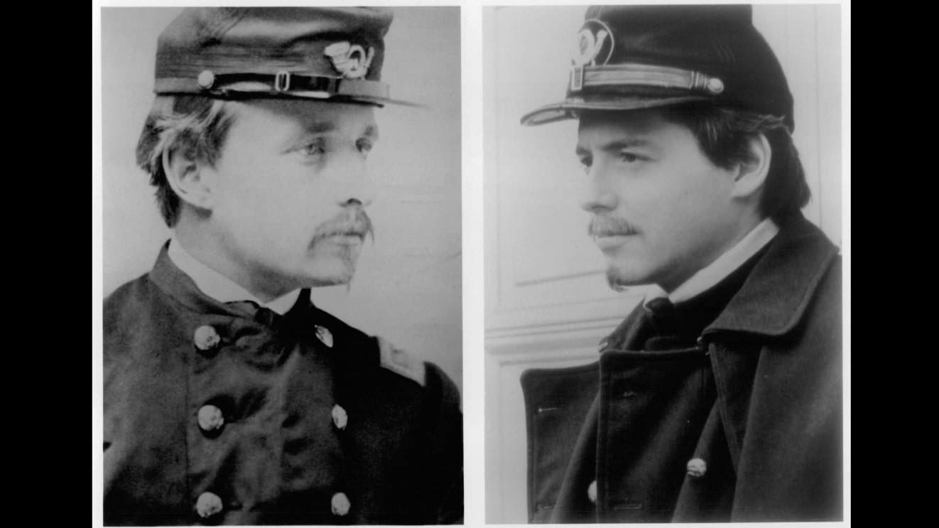 Matthew Broderick and the real Colonel Robert Shaw.