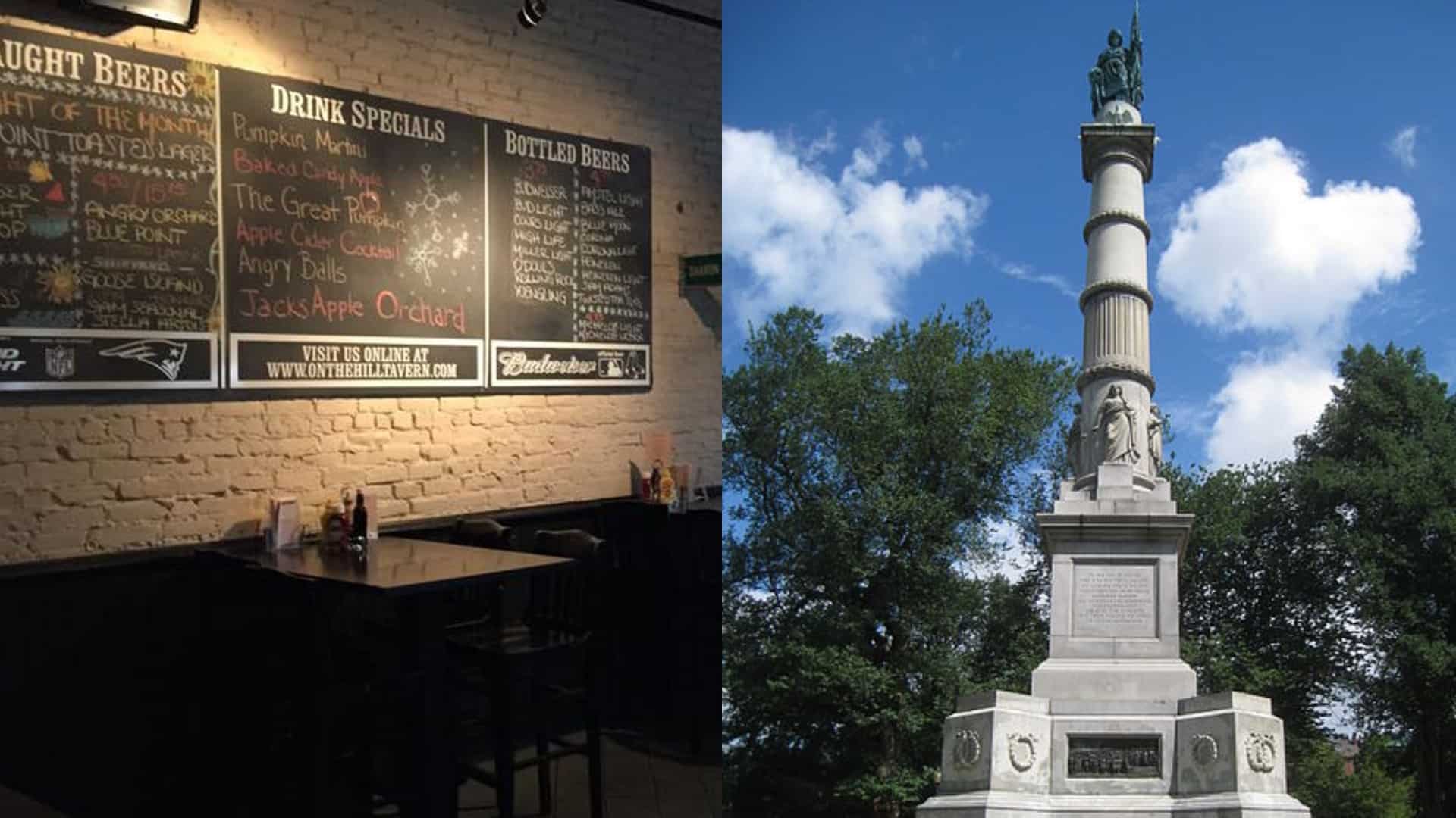 Hill Tavern y Sodier and Sailors Monument