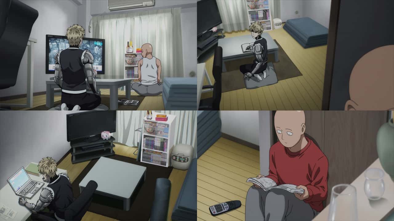 Saitama and Genos in Saitama's apartment