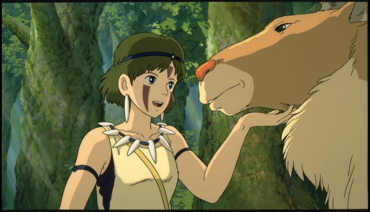 Princess Mononoke with other animal of the forest