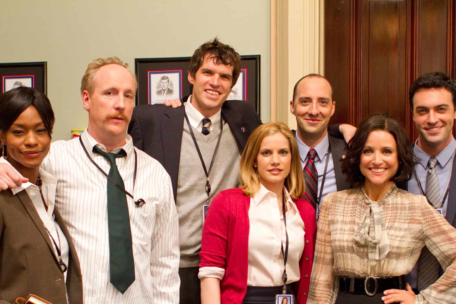 The cast of the show, Veep, together