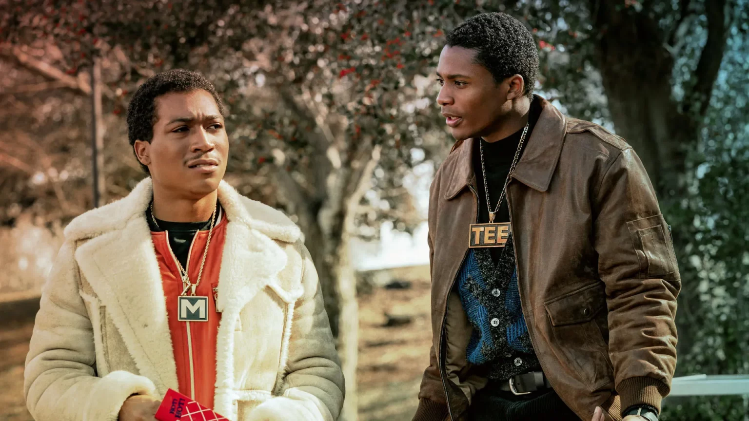 Young Terry and Meech in the show, Black Mafia Family (Credits: Starz)