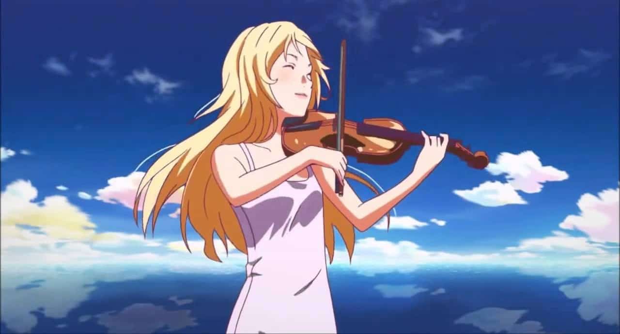 Kaori playing vioiln