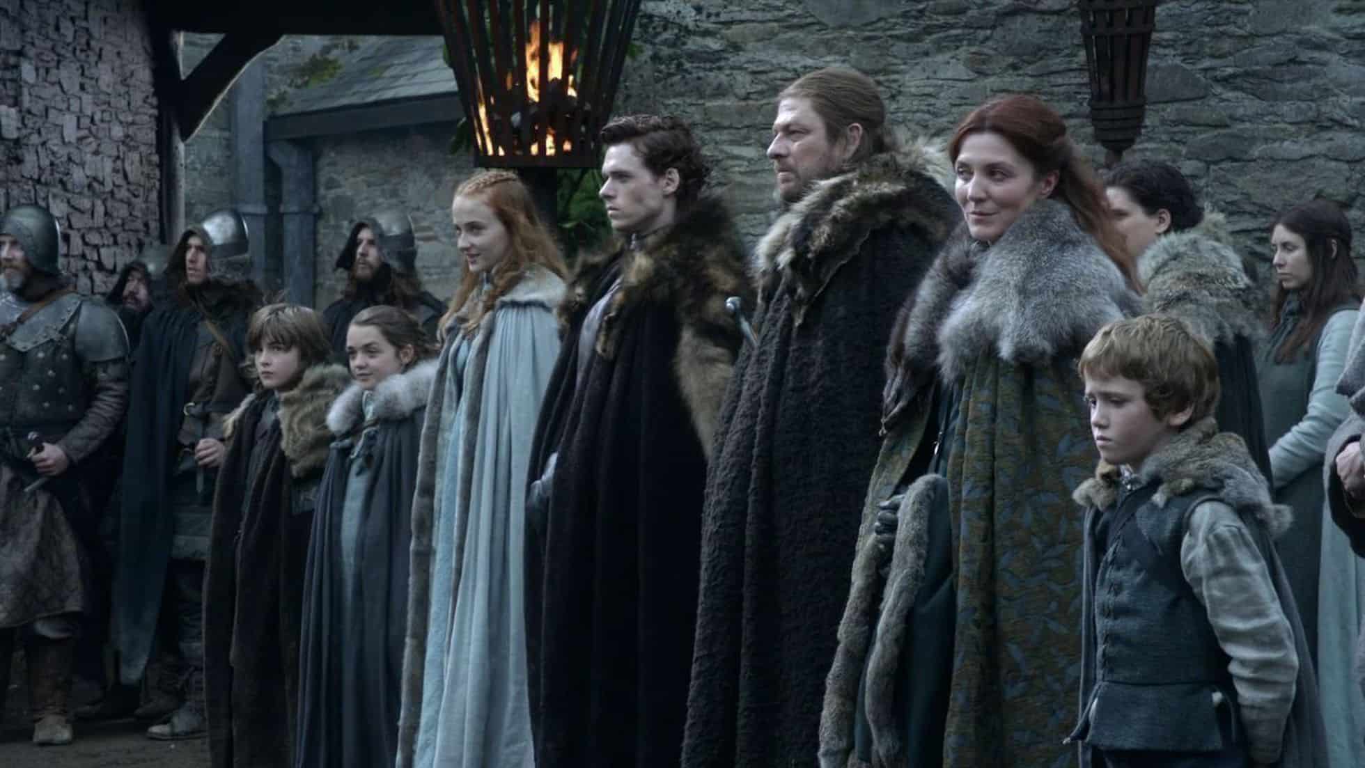the image contains the members of house stark