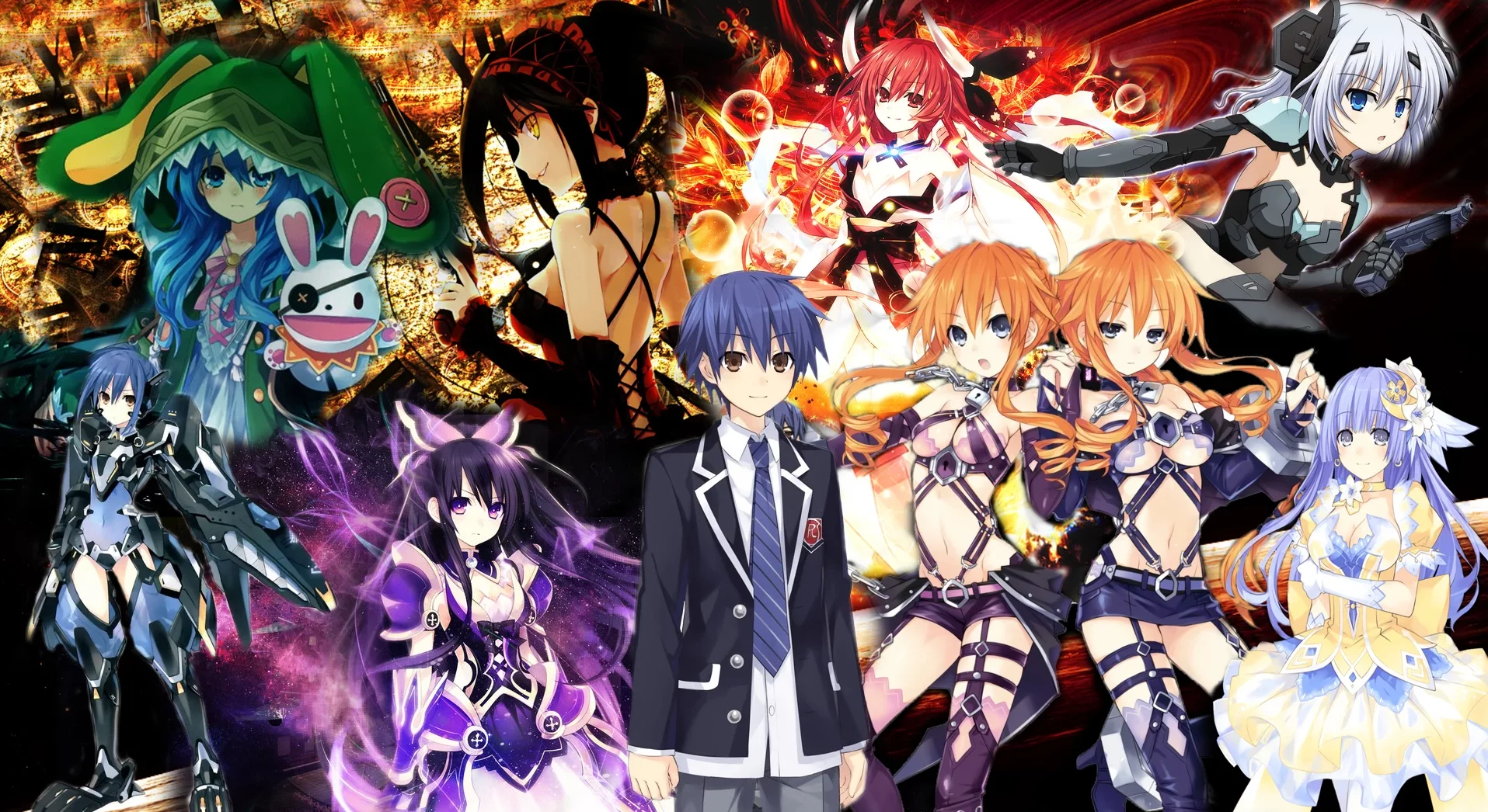 Date a Live's Shidou and others