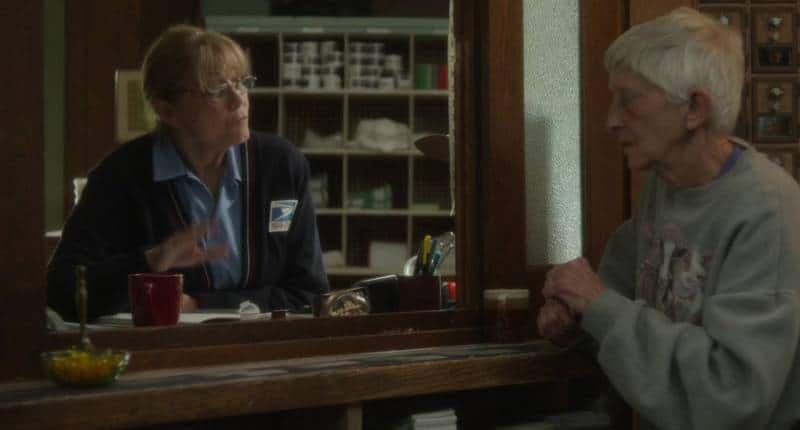 Karen Allen as the postmaster in the movie, Colewell (Credits: IMDb)
