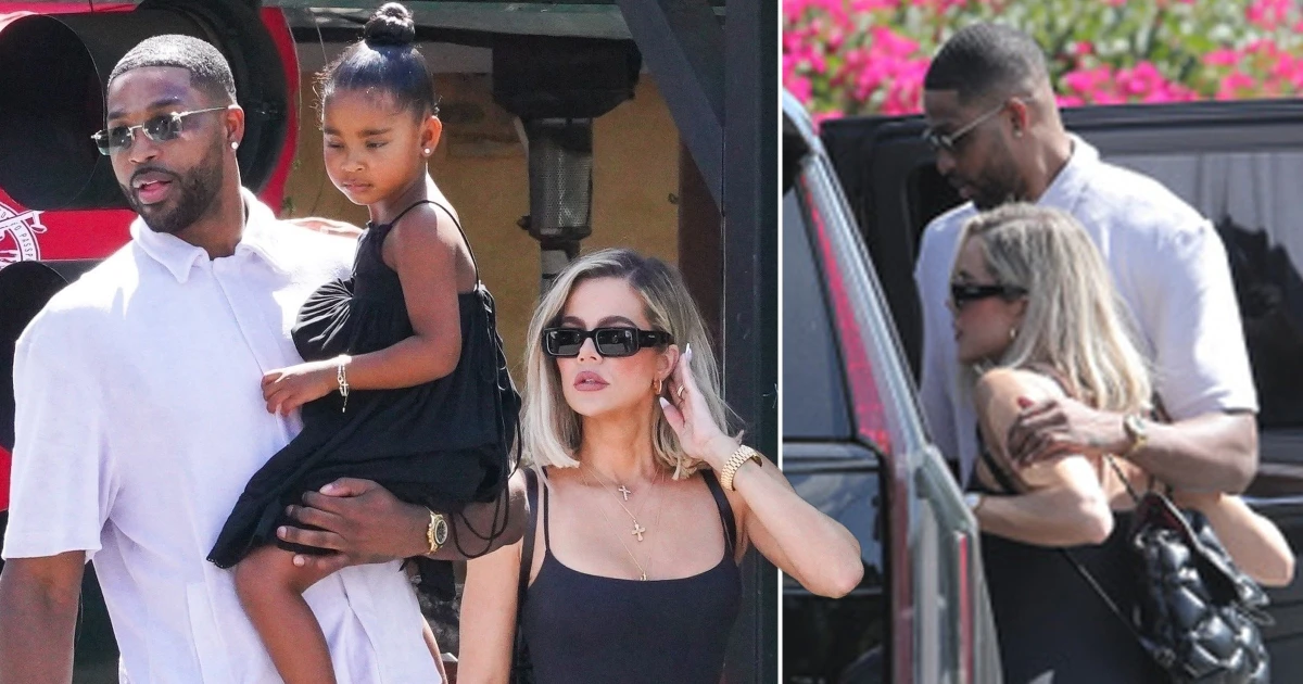 Khloe Kardashian and Tristan Thompson with their daughter True