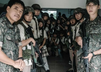 Kim Won Bin and Lee Chun Ho with Students