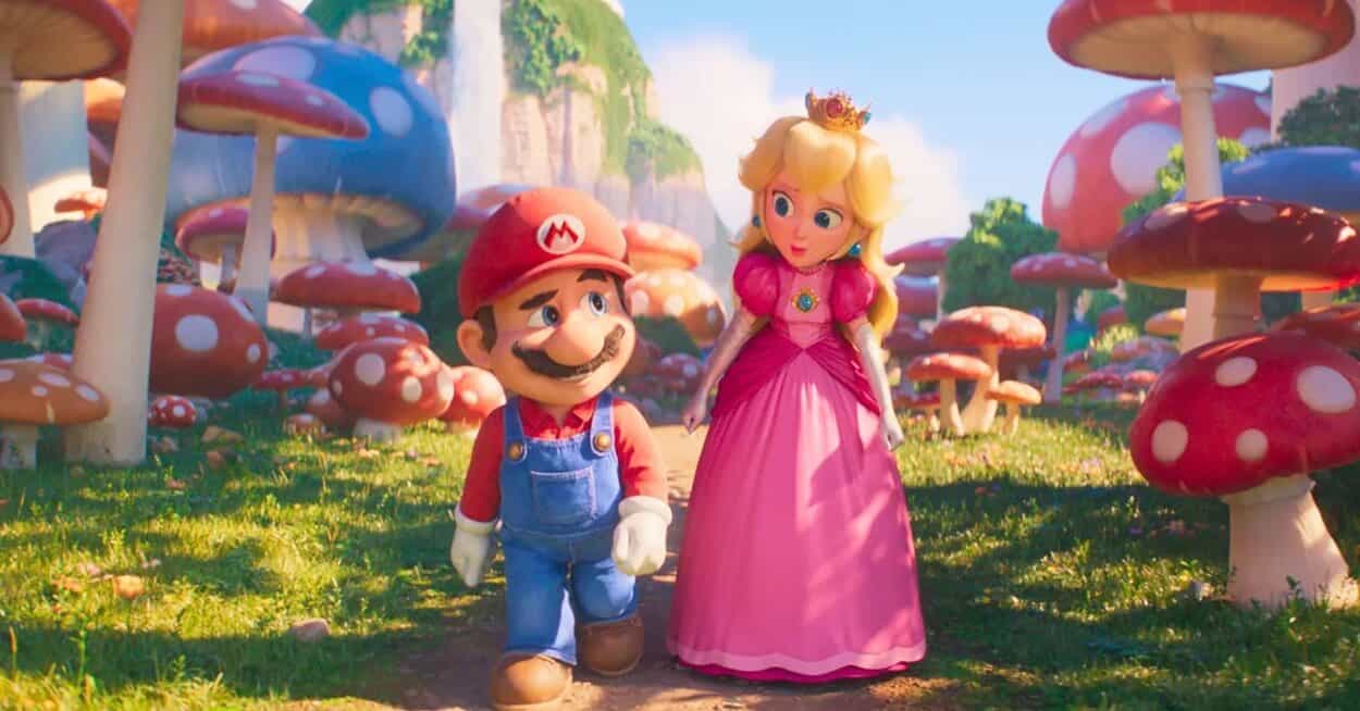 Mario y Peach en el Reino Champiñón