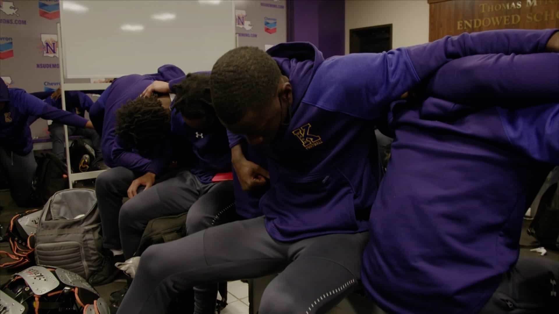 The Edna Karr Cougars before their match in the show, Algiers America (Credits: Hulu)