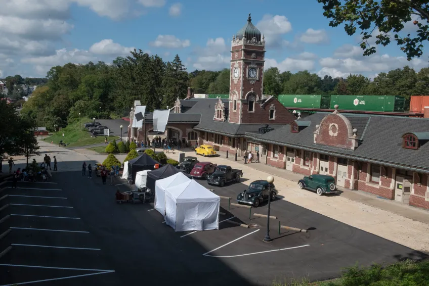 The Greensburg Amtrak Station in the show, A League Of Their Own (Credits: Prime Videos)