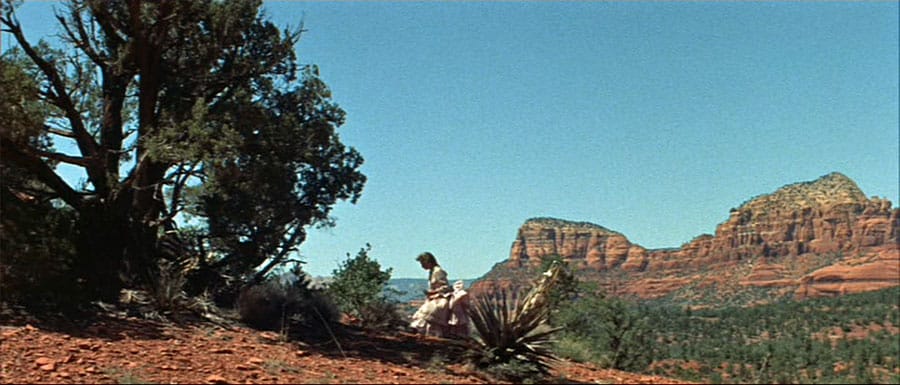 The Oak Creek Canyon in the film, The Last Wagon (Credits: 20th Century Fox)