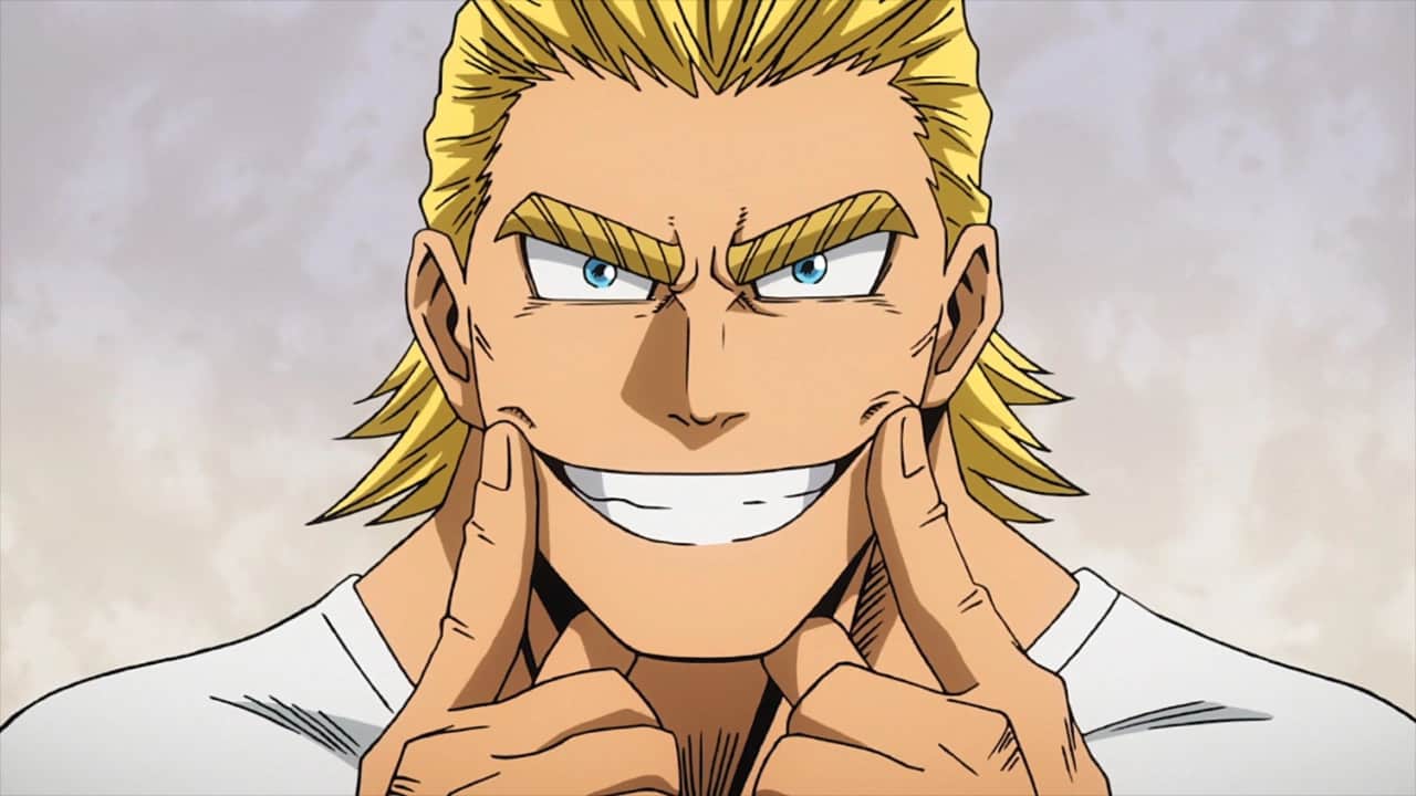 All Might practicing his symbolic smile