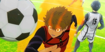 Asahi takes the ball past Isagi