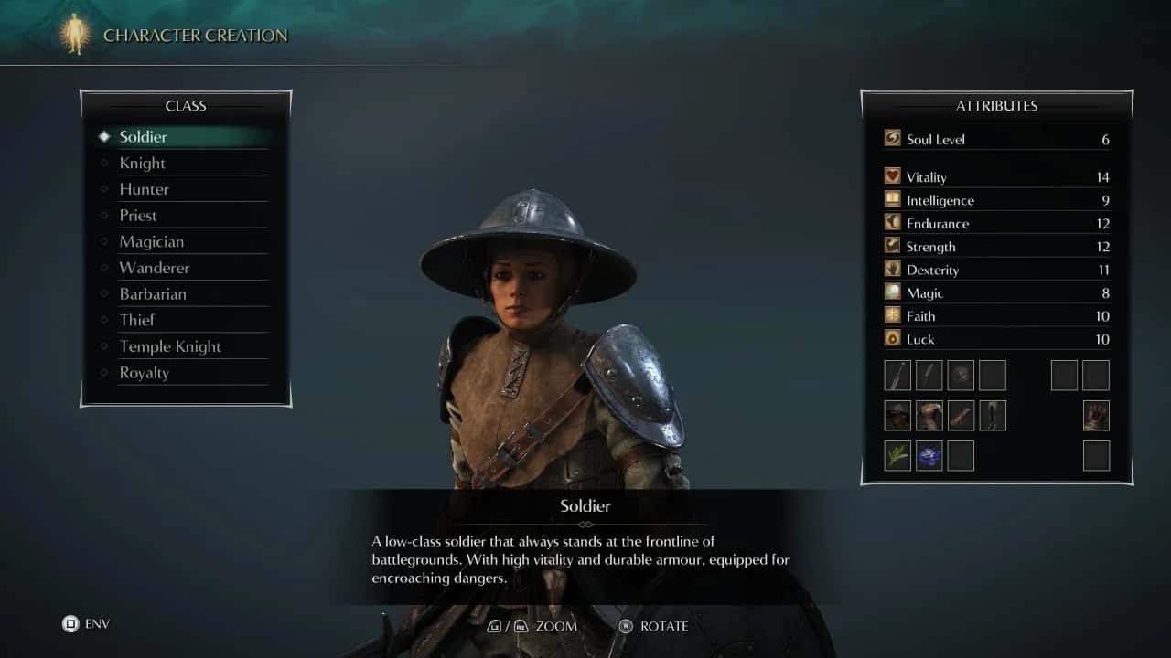 Soldier class in Demon's Souls (Credits: Bluepoint Games)