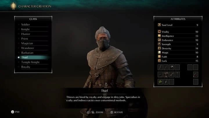 Thief class in Demon's Souls (Credits: Bluepoint Games)