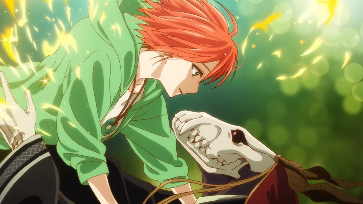 A still from The Ancient Magus' Bride featuring Chise and Elias