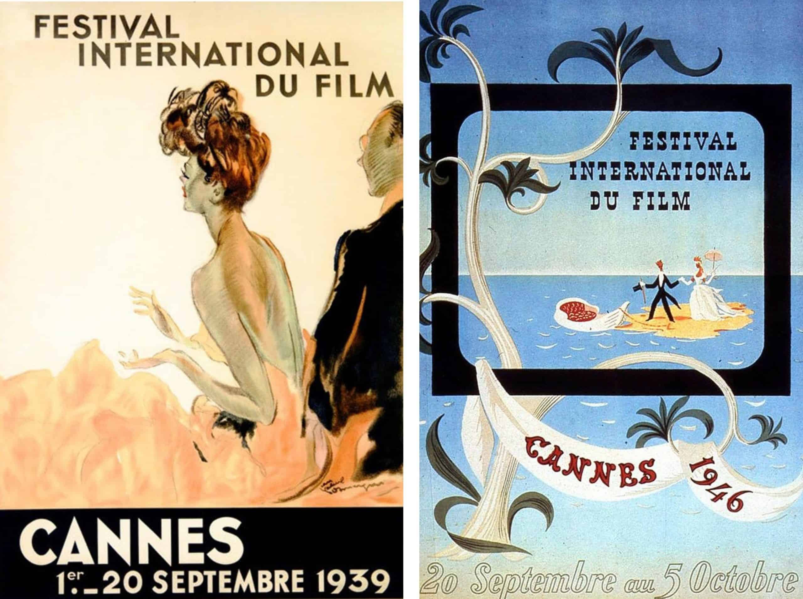 Cannes Film Festival posters from 1939 and 1946