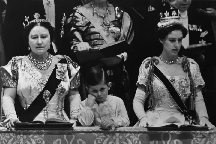 Charles at his mother's coronation.