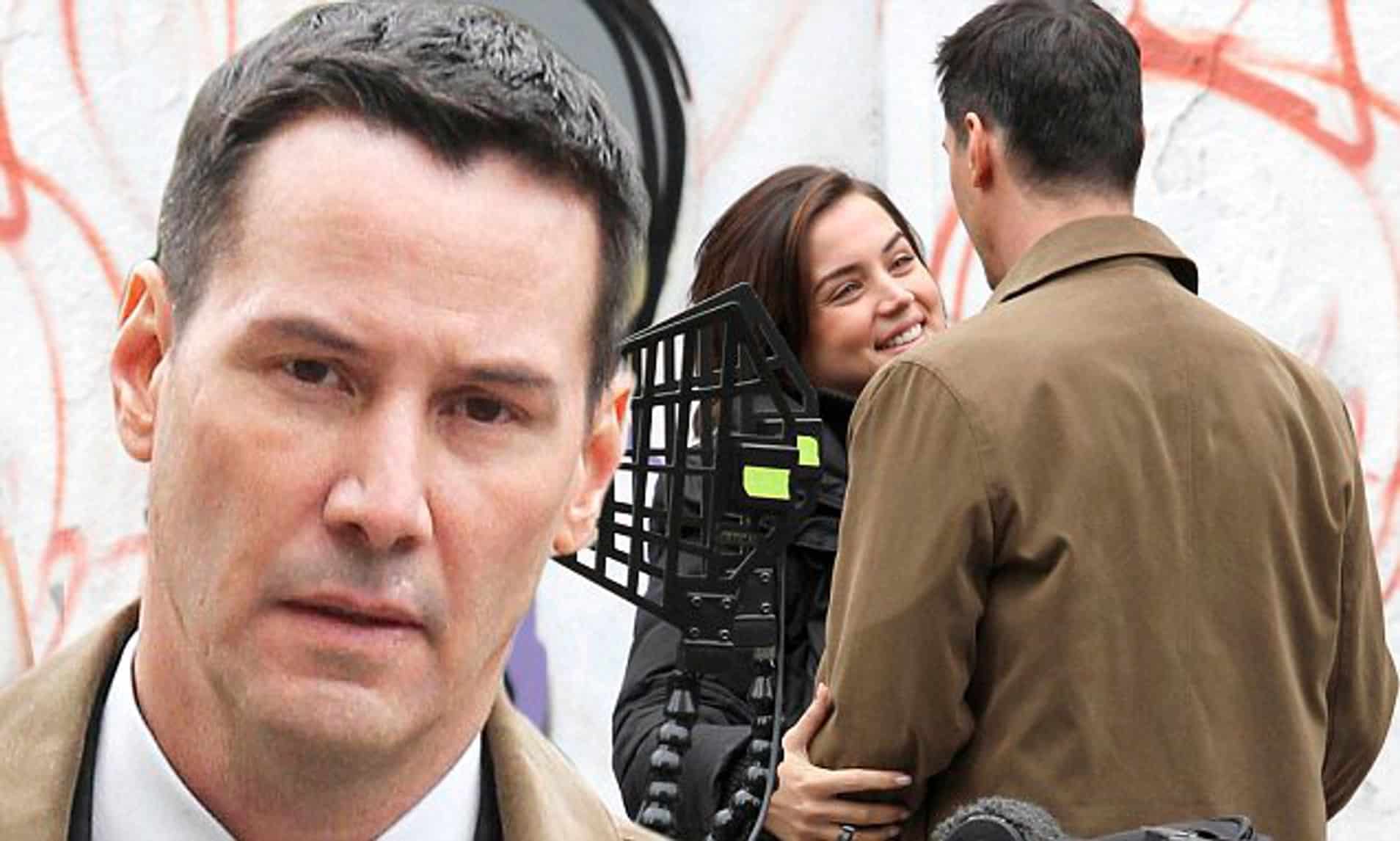 Keanu Reeves and Ana De Armas in the set of Expose 
