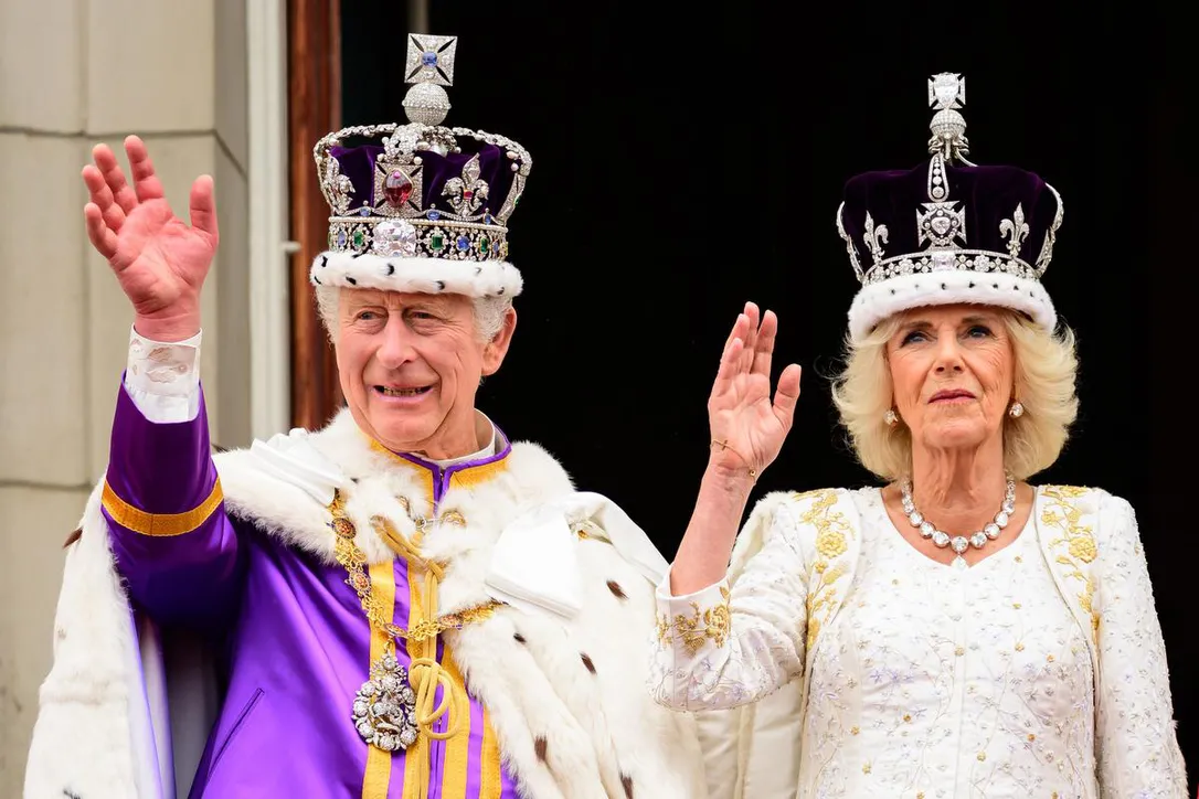 King Charles III and Queen Camilla for their coronation ceremony (Credits: Glamour)