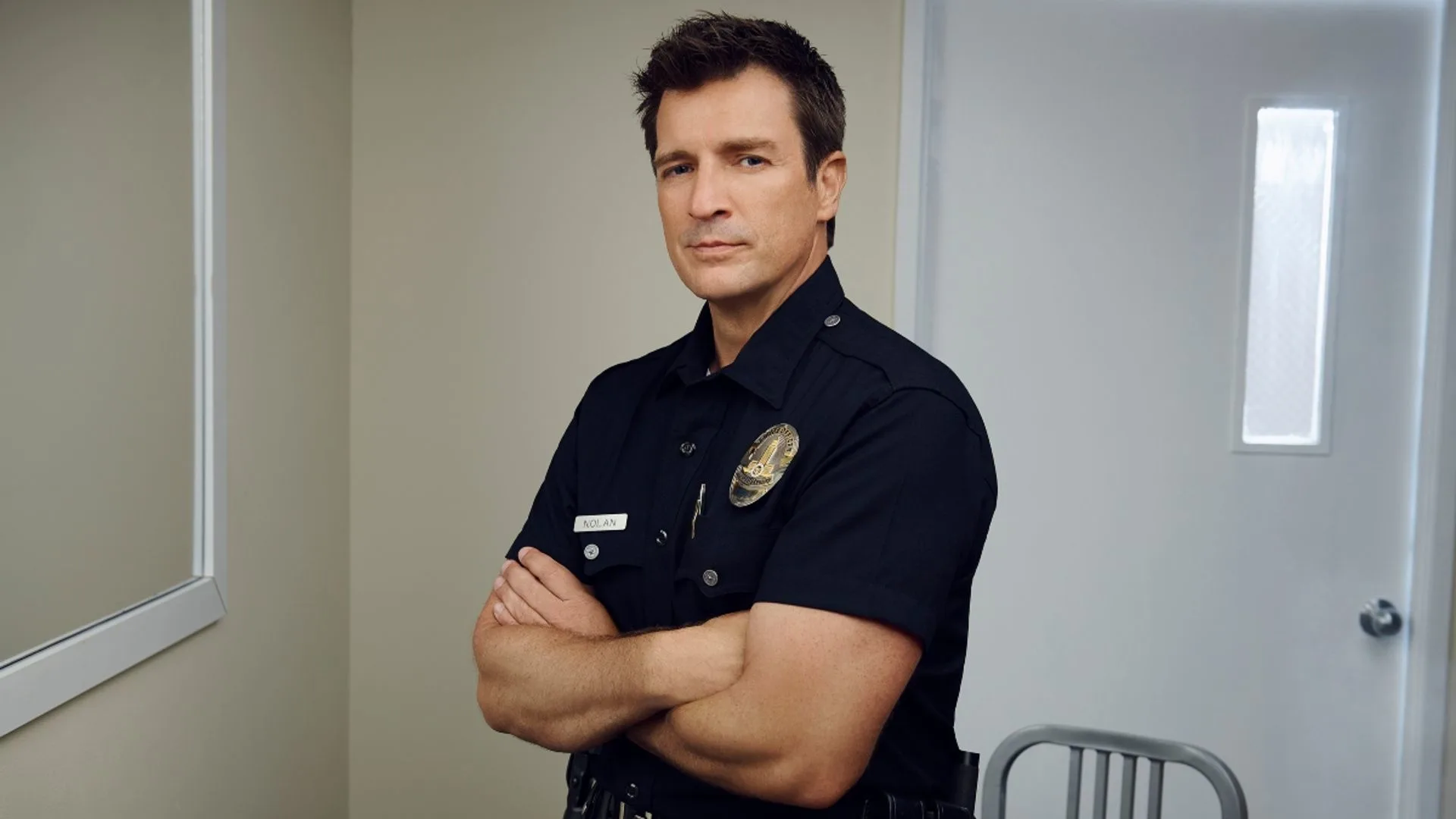Nathan Fillion as John Nolan in the show, The Rookie (Credit: ABC)
