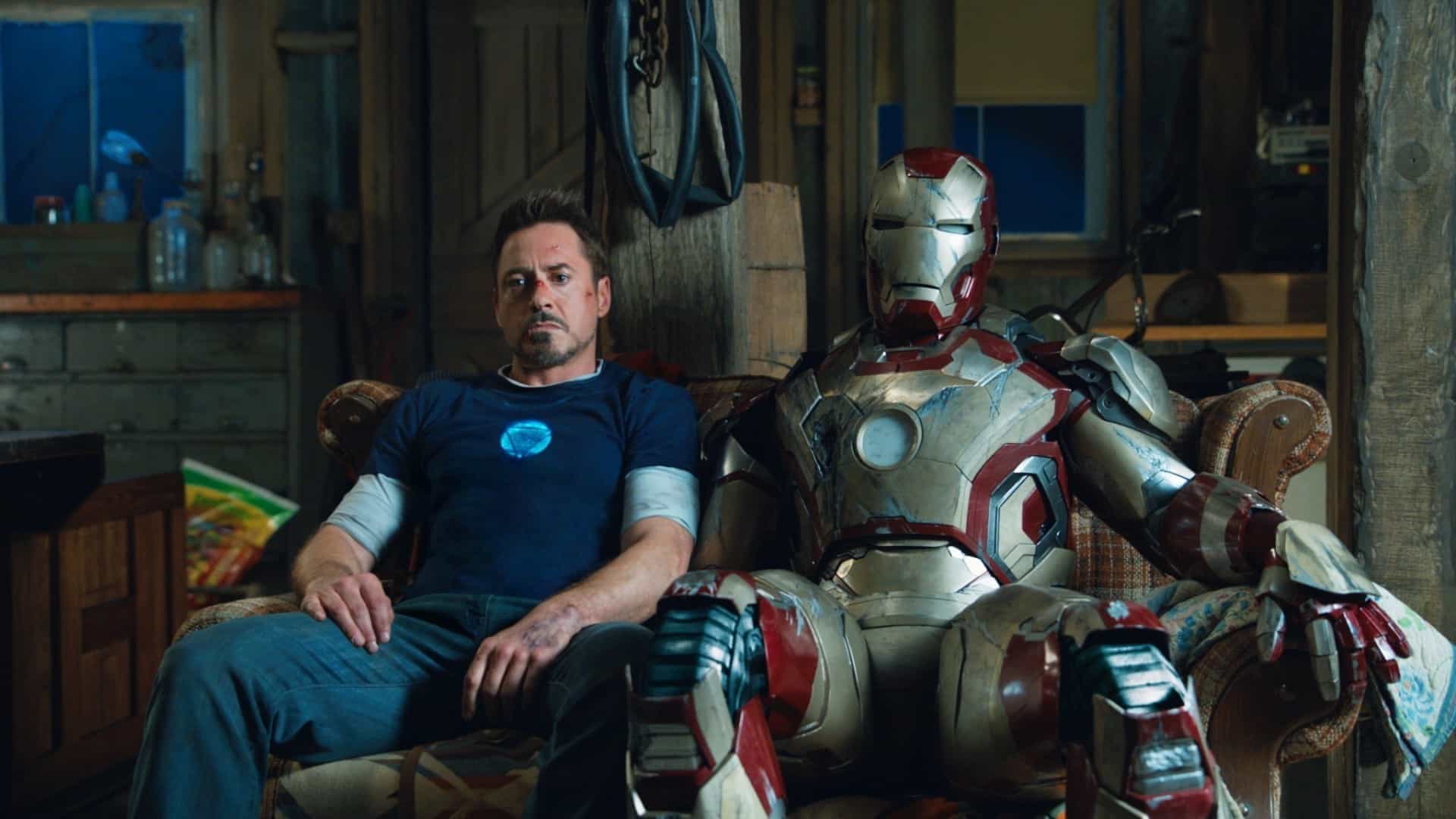 Tony Stark with Iron Man suit