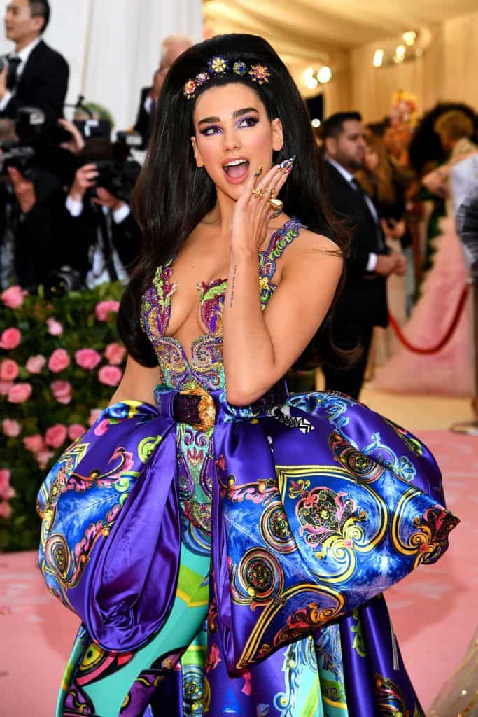 Dua Lipa at the 2019 MET Gala wearing Altier Versace