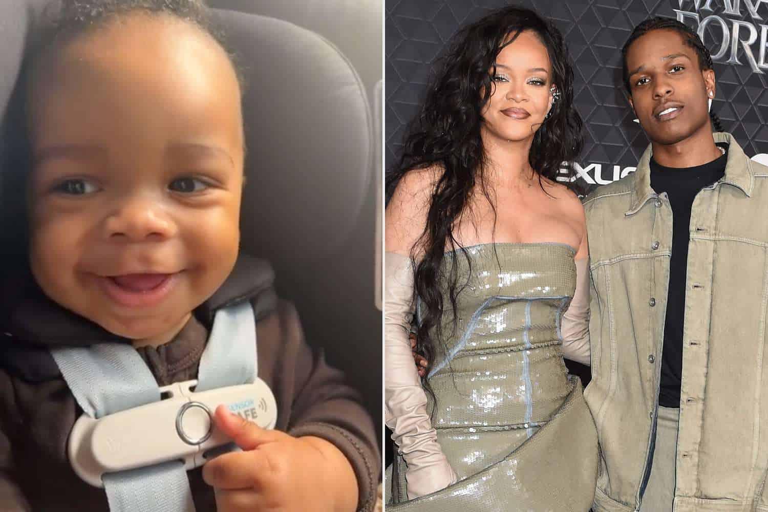 Rihanna, A$ap Rocky e seu primeiro filho RZA