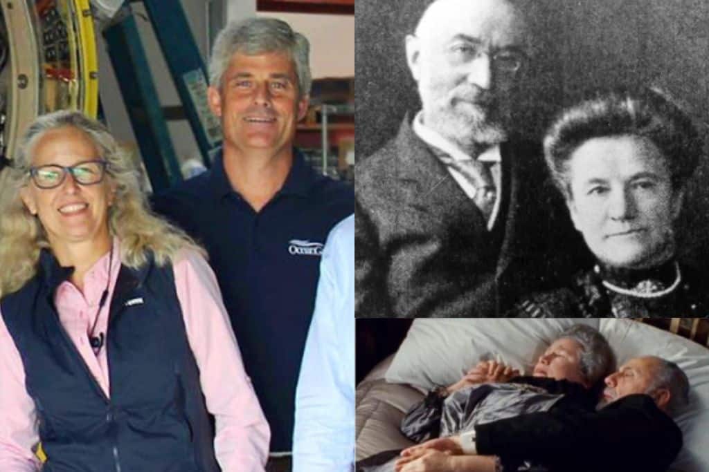 Stockton Rush and his Wife Wendy Rush (left) The Stratus couple and their fiction version (right)
