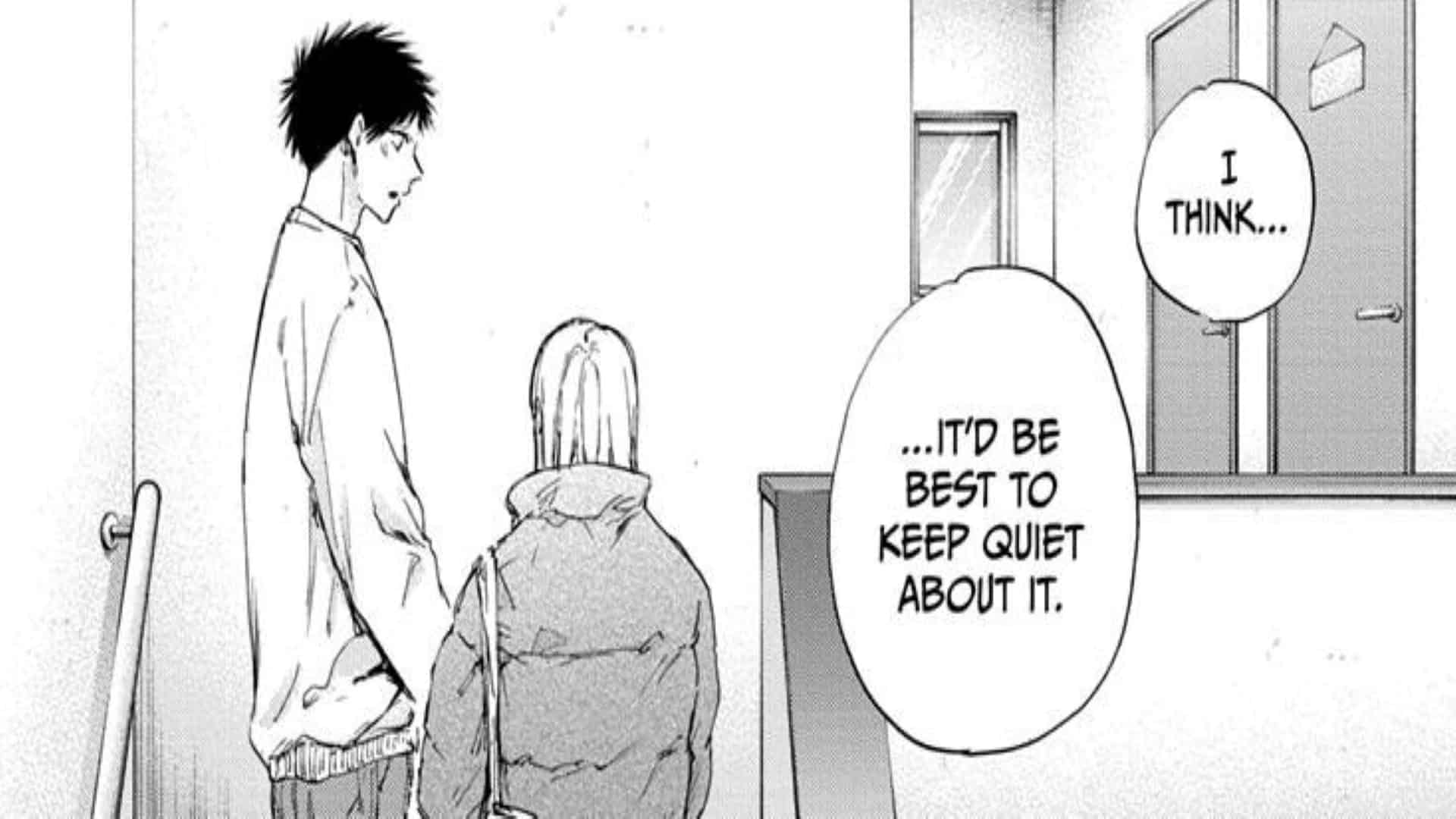 Taiki Suggesting That They Keep Their Relationship A Secret For The Time Being - Blue Box Chapter 105