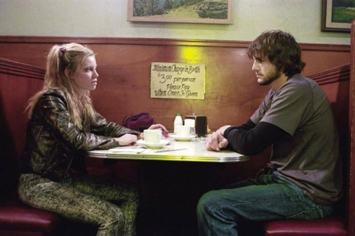 Ashton Kutcher and Amy Smart in the 2004 psychological sci-fi film.