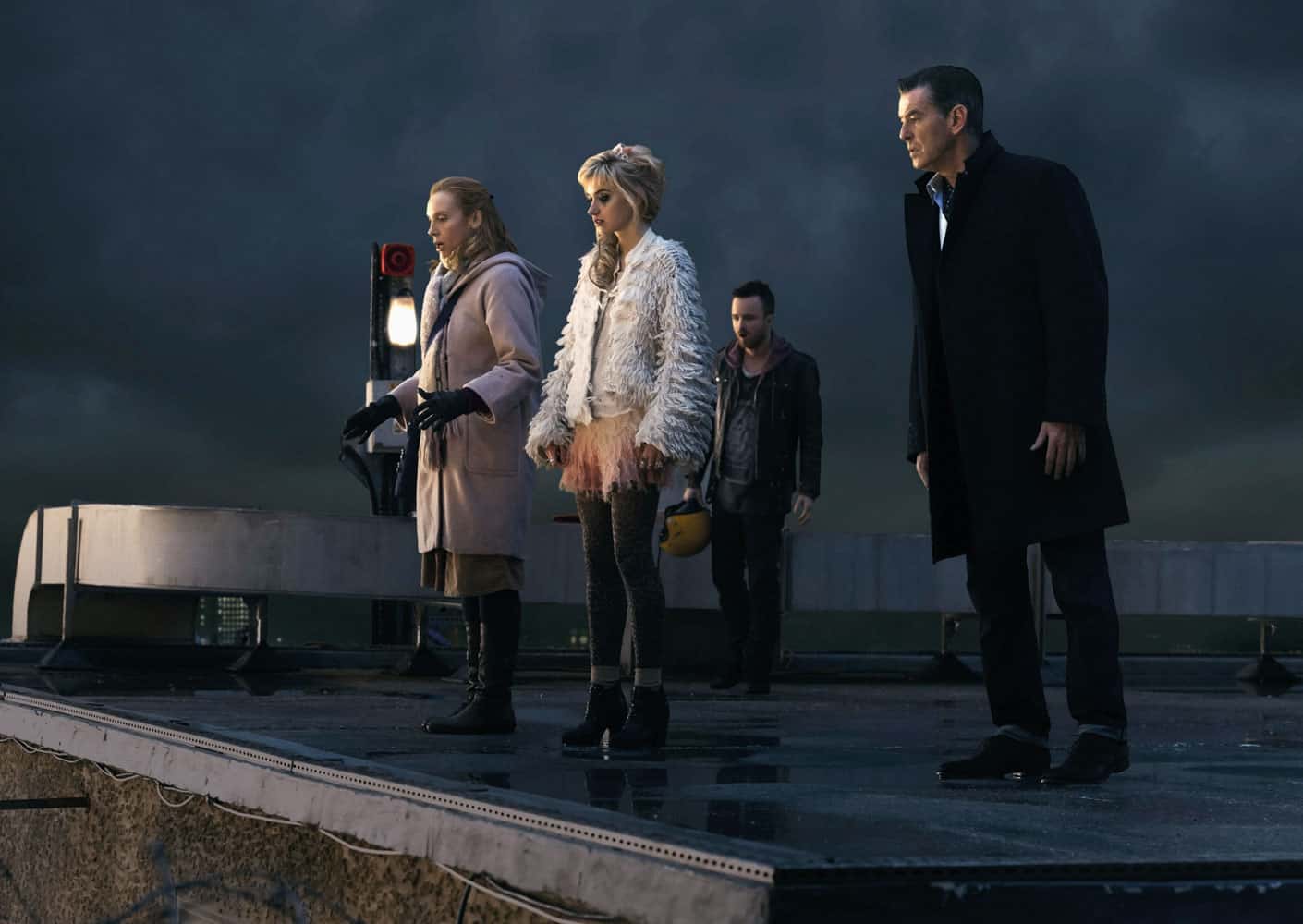 The group on the rooftop in the film, A Long Way Down (Credits: Lionsgate)