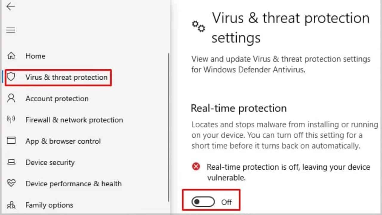 Turn Off Your Virus Protection
