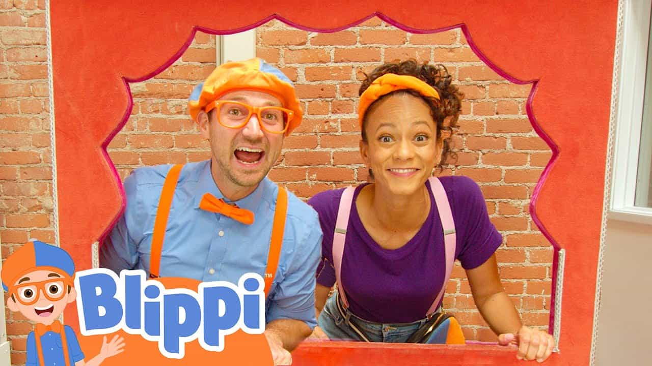 Meekah and Blippi, in a still from one of their videos.