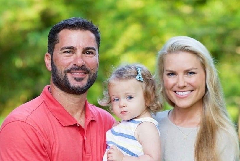 David Dellucci with his daughter and wife
