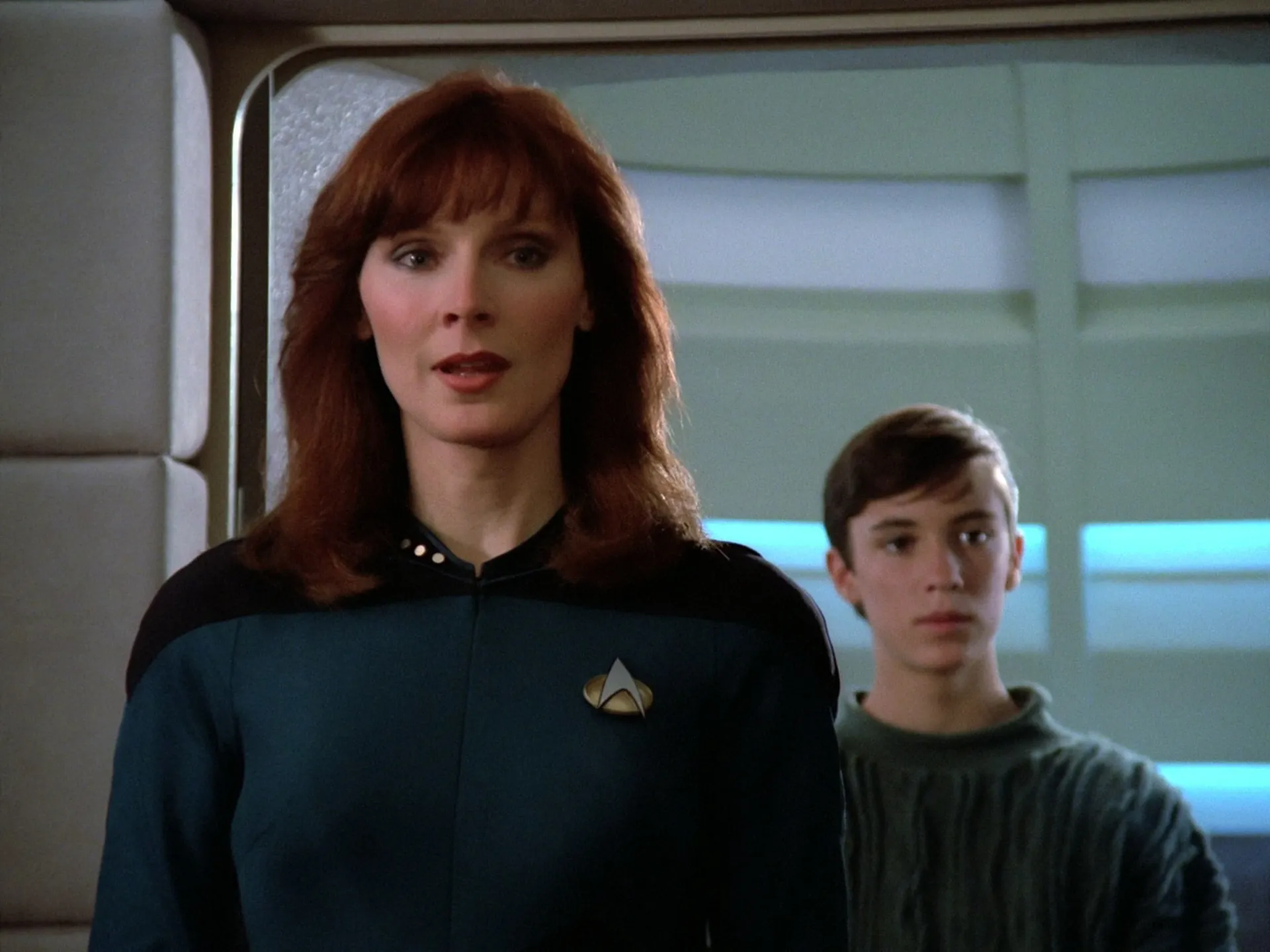 Gates McFadden in a still from Star Trek: The Next Generation. 