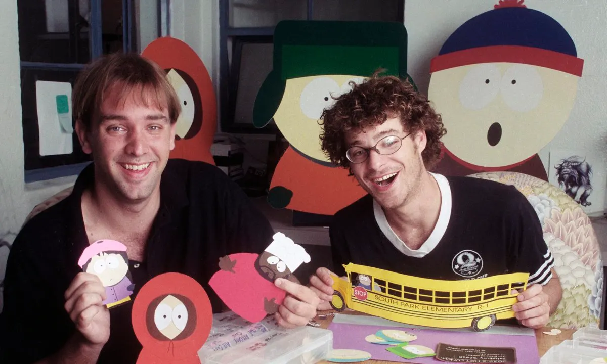 Matt Stone en Trey Parker, de makers van "Southpark," In zijn jeugd.