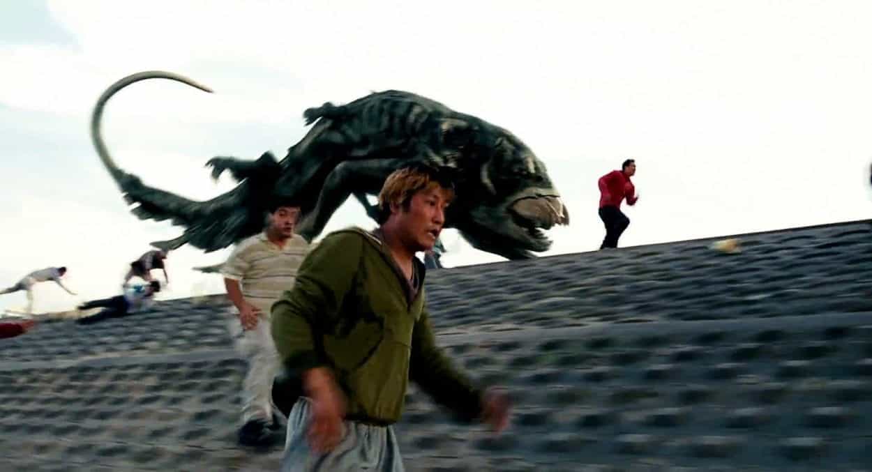 People running away from the monster in the movie The Host