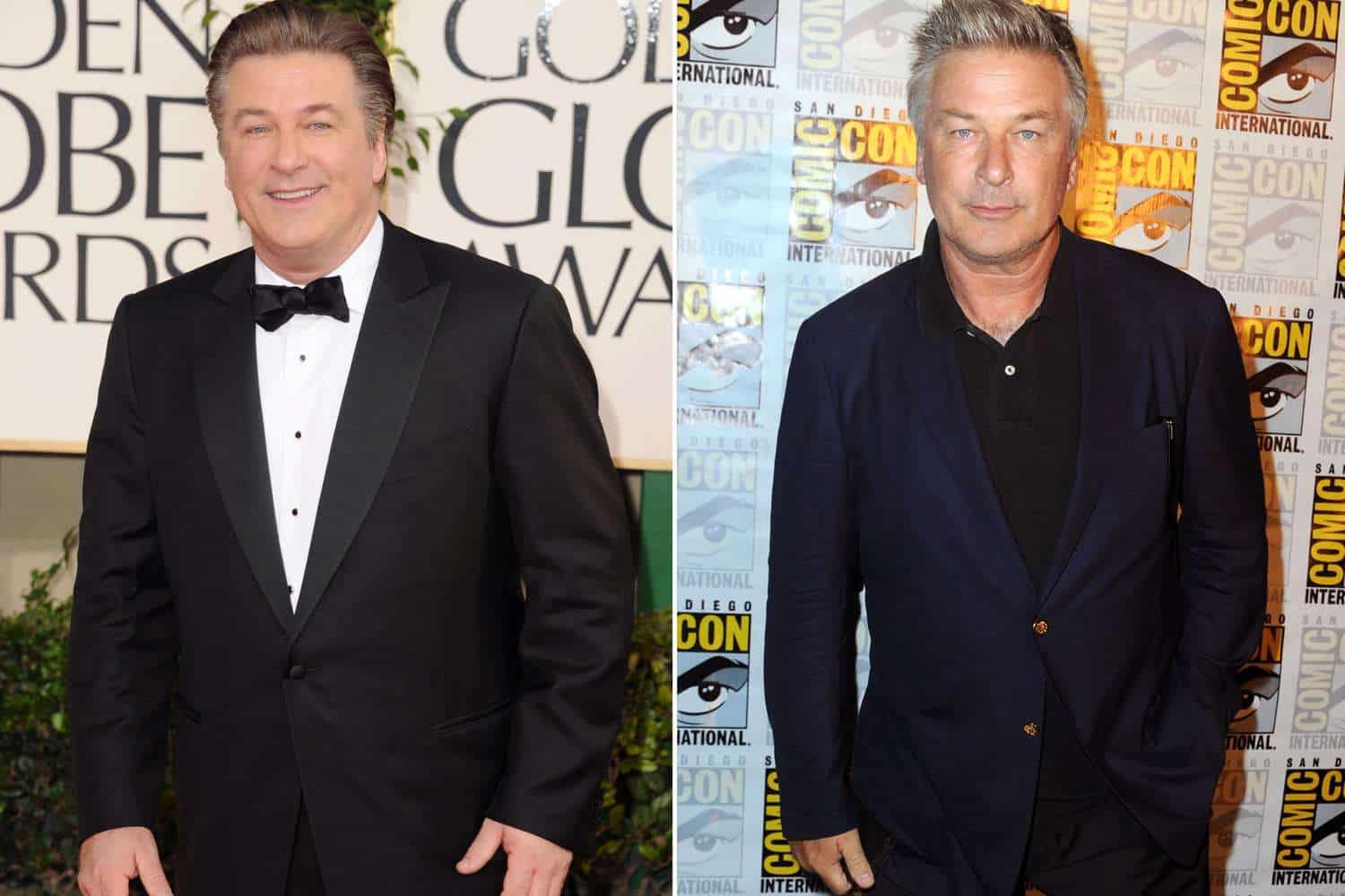 Alec Baldwin before and after Pete Davidson's fake workout routine (Credits: ABC News)