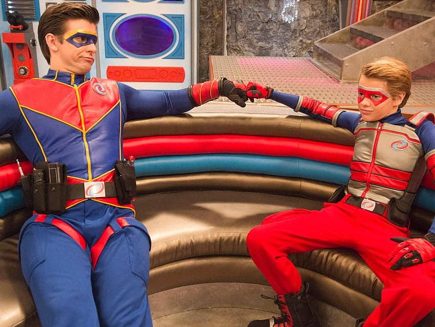 Cooper Barnes and Jace Norman dressed as their characters in the show, Henry danger (Credits: Nickelodeon)