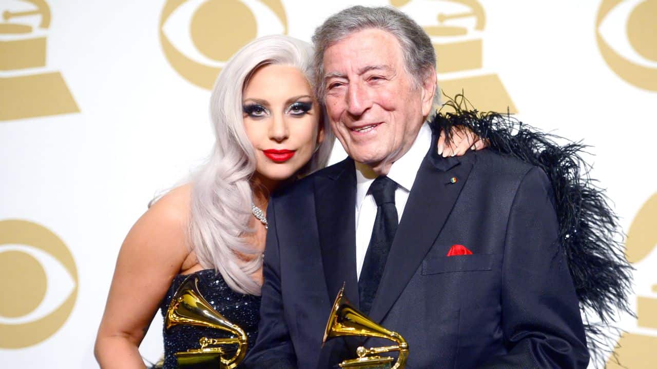 Lady Gaga and Tony Bennett at Grammy event (Credits: CNN)