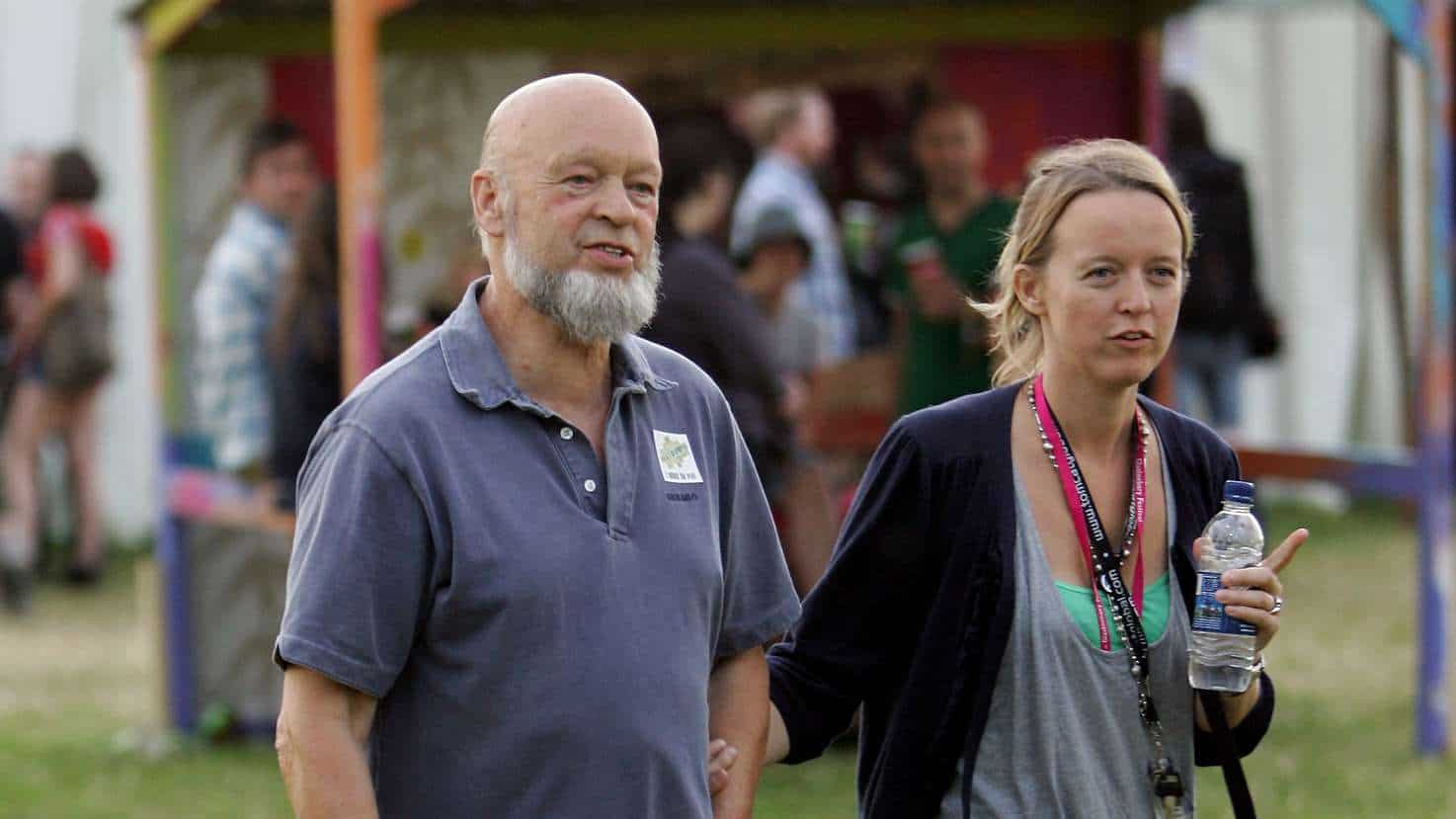 Michael Eavis and Emily Eavis at the Glastonbury Festival (Credits: Daily Mail)