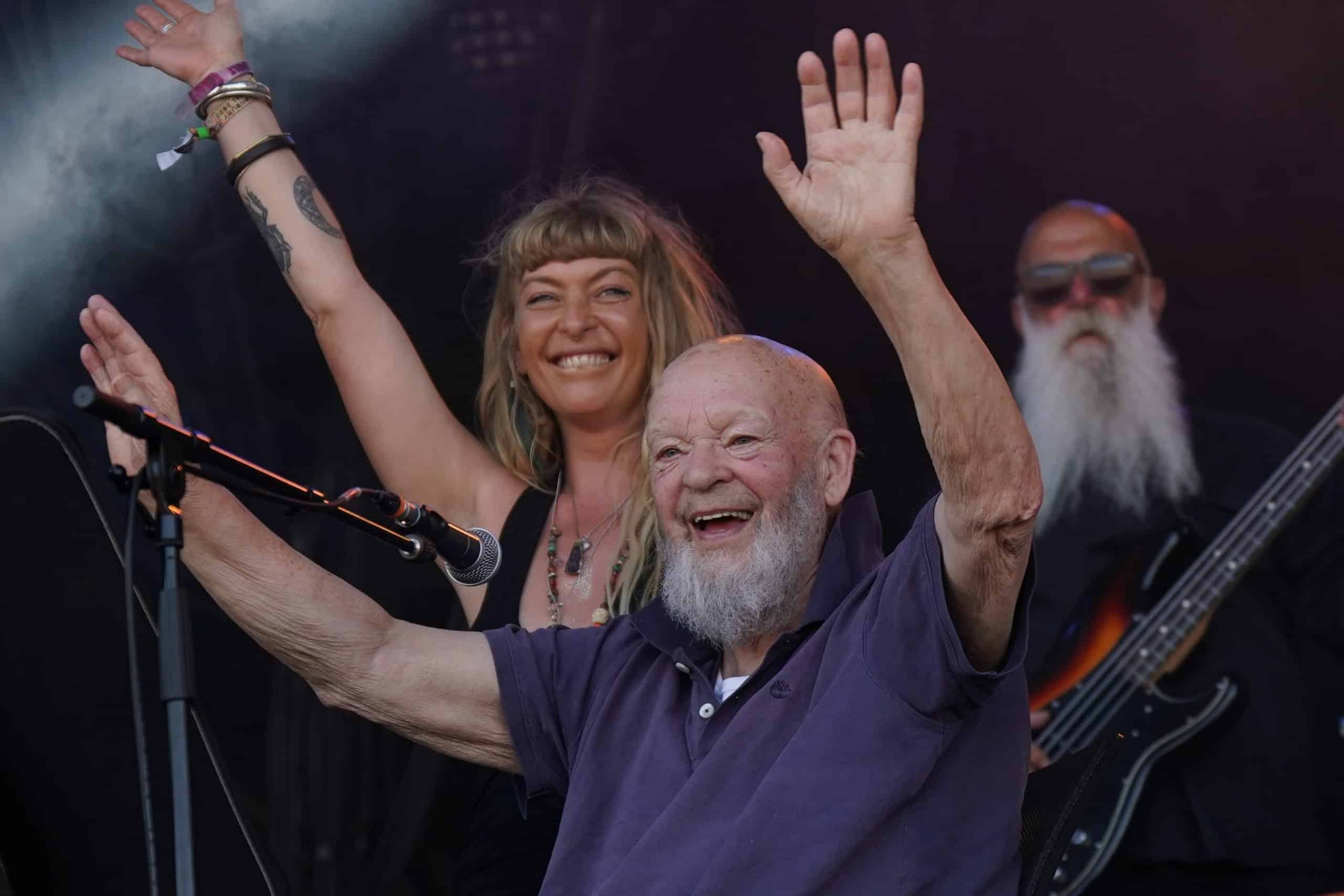 Michael Eavis at the Glastonbury Festival (Credits: The Independent)