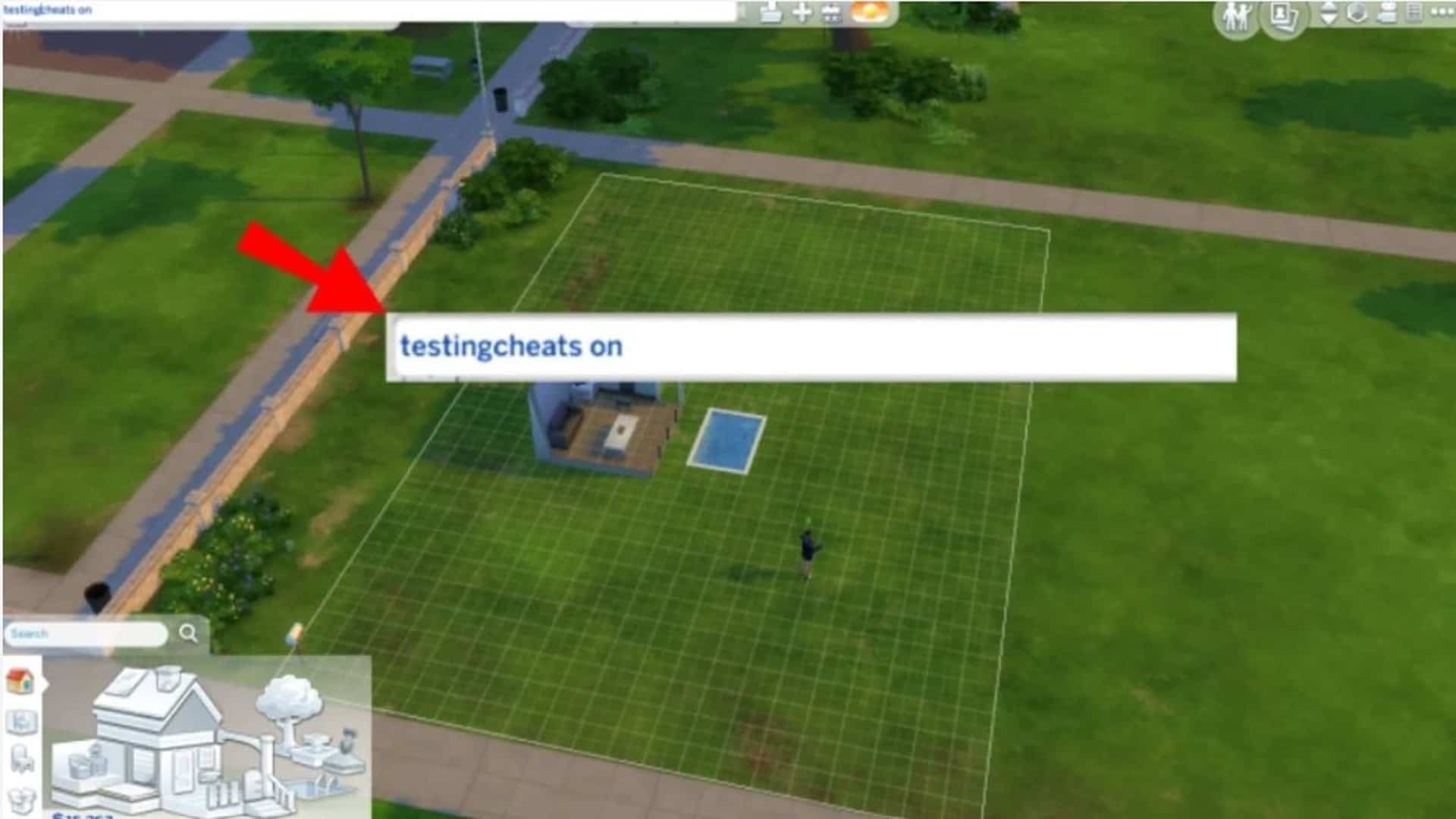 Screenshot of Cheat Console in Sims 4