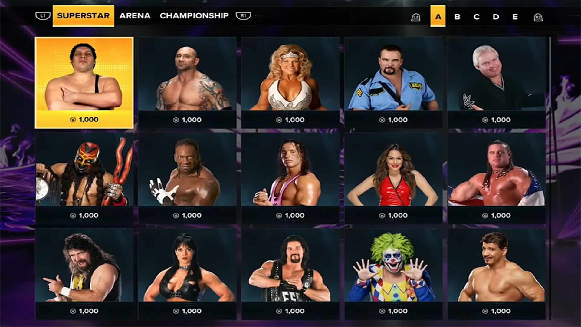 Screenshot of WWE 2K23 Players