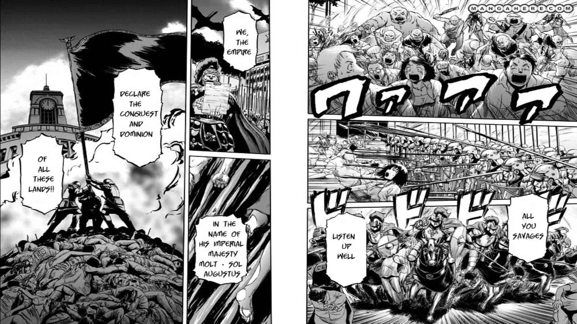 The Empire's Invasion Force Trying To Conquer Japan - GATE - Jieitai Kanochi Nite, Kaku Tatakaeri Chapter 1